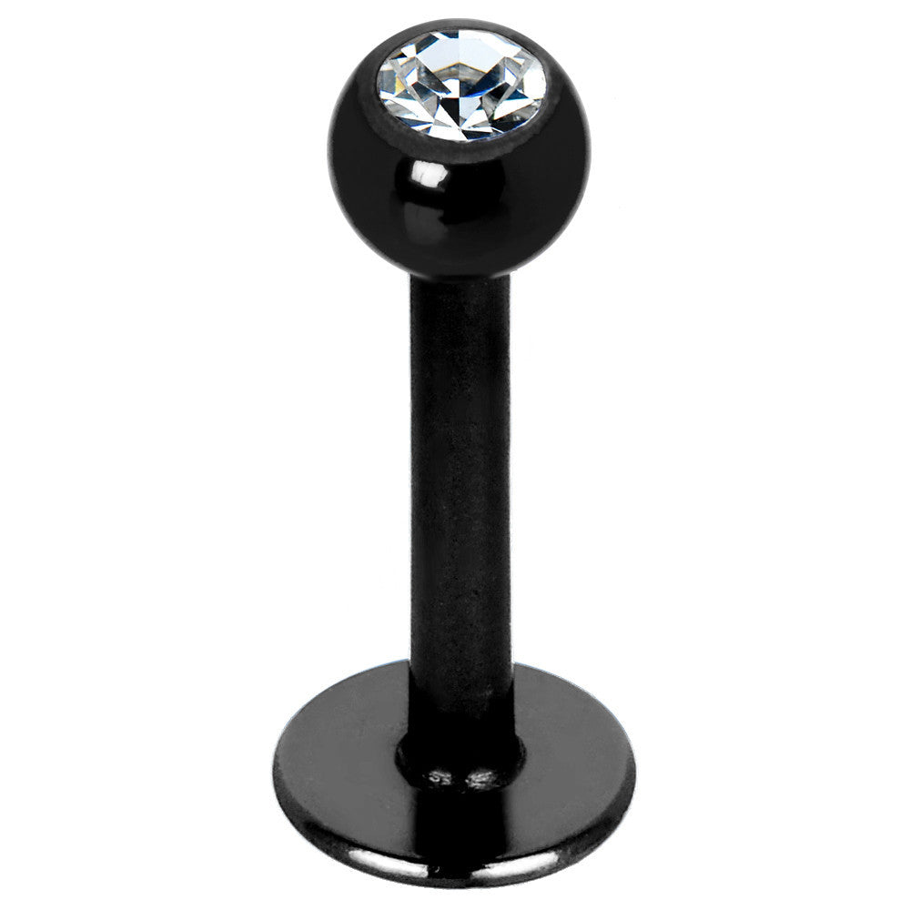 16G Black Gem Titanium Labret Monroe Tragus