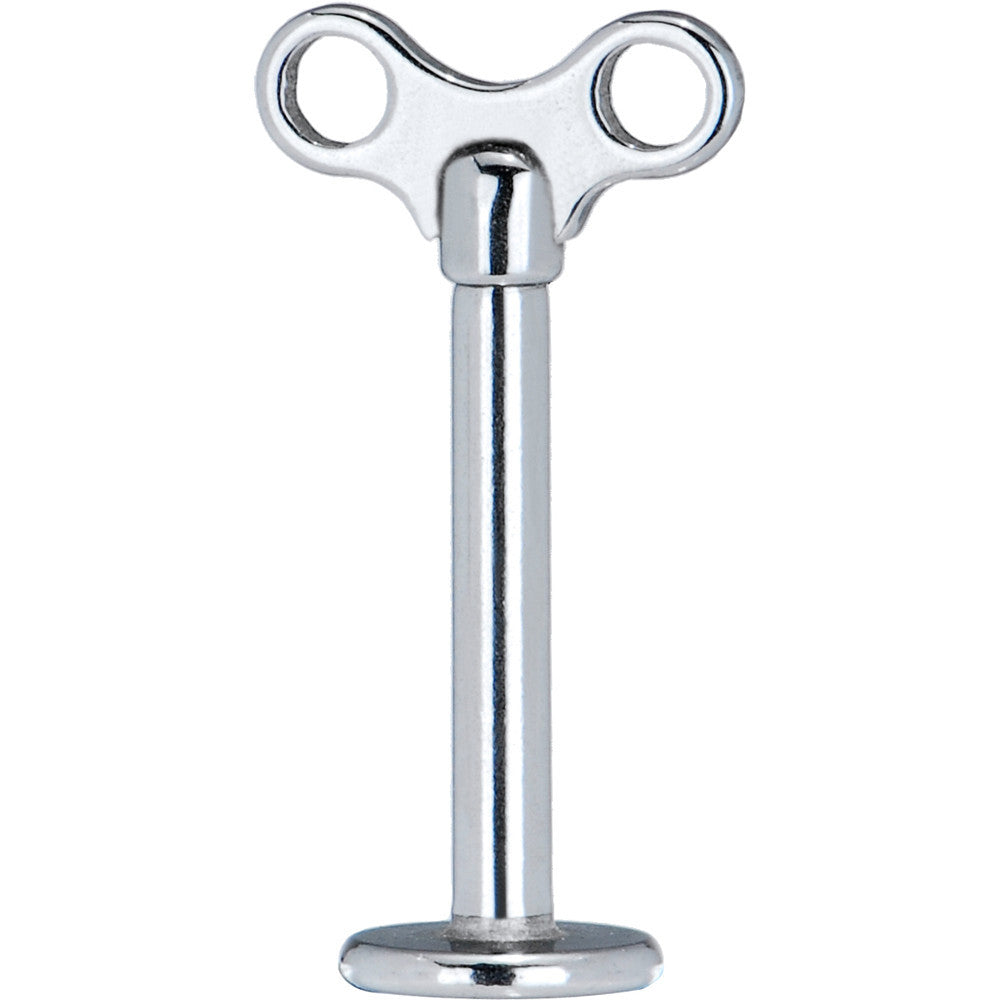 16G 10mm Steel Winding Key Top Labret Monroe