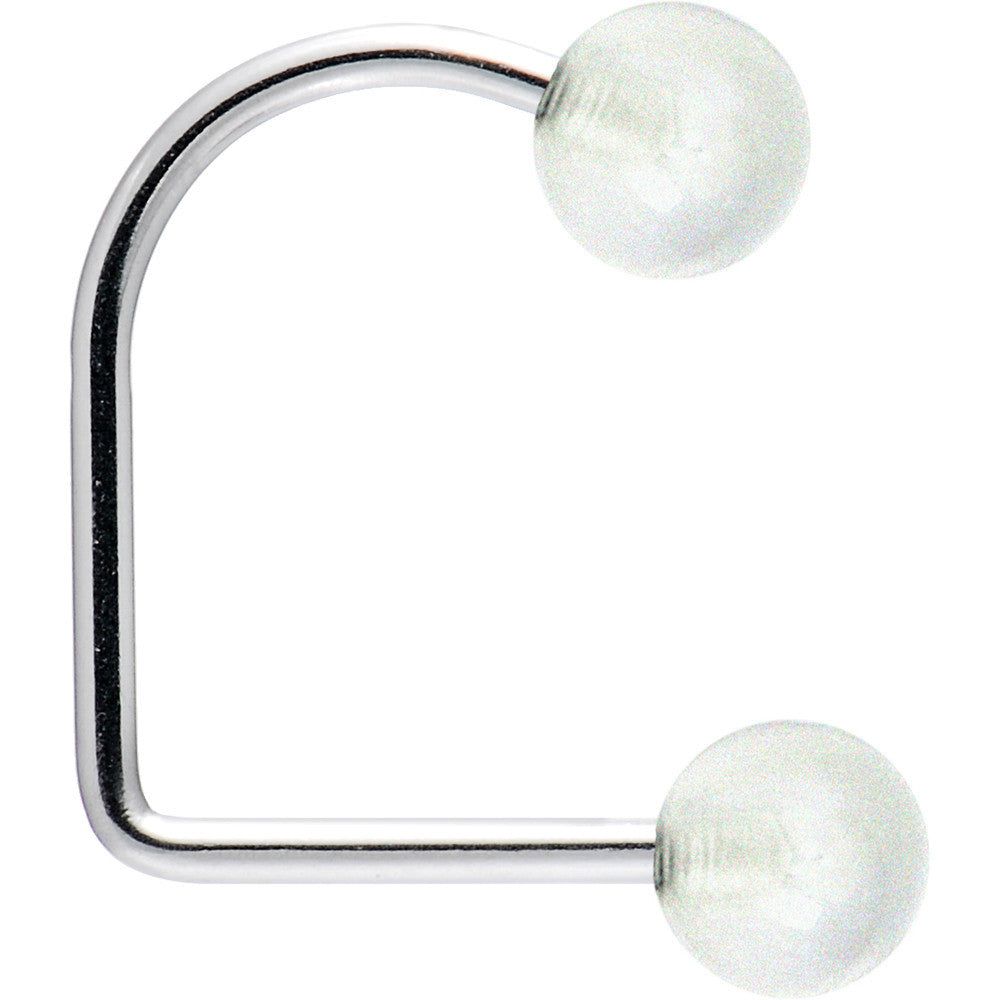 16G Clear Acrylic Glow in the Dark Lippy Loop Labret