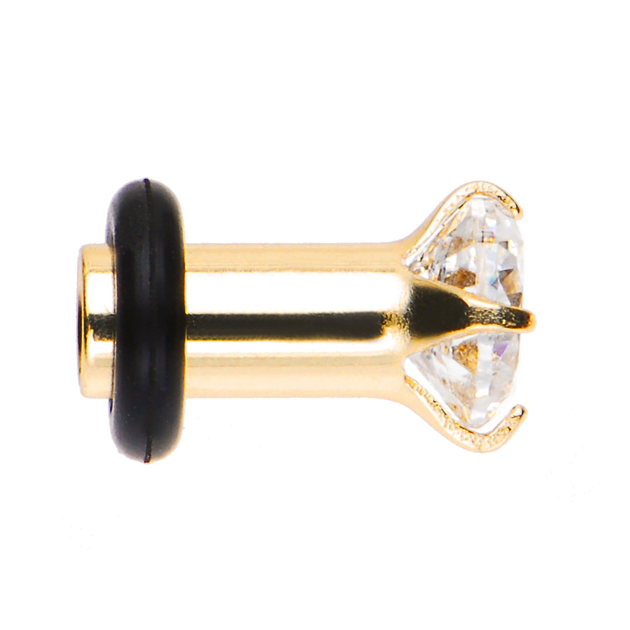 6G CZ Gold Electro Titanium Tunnel Plug