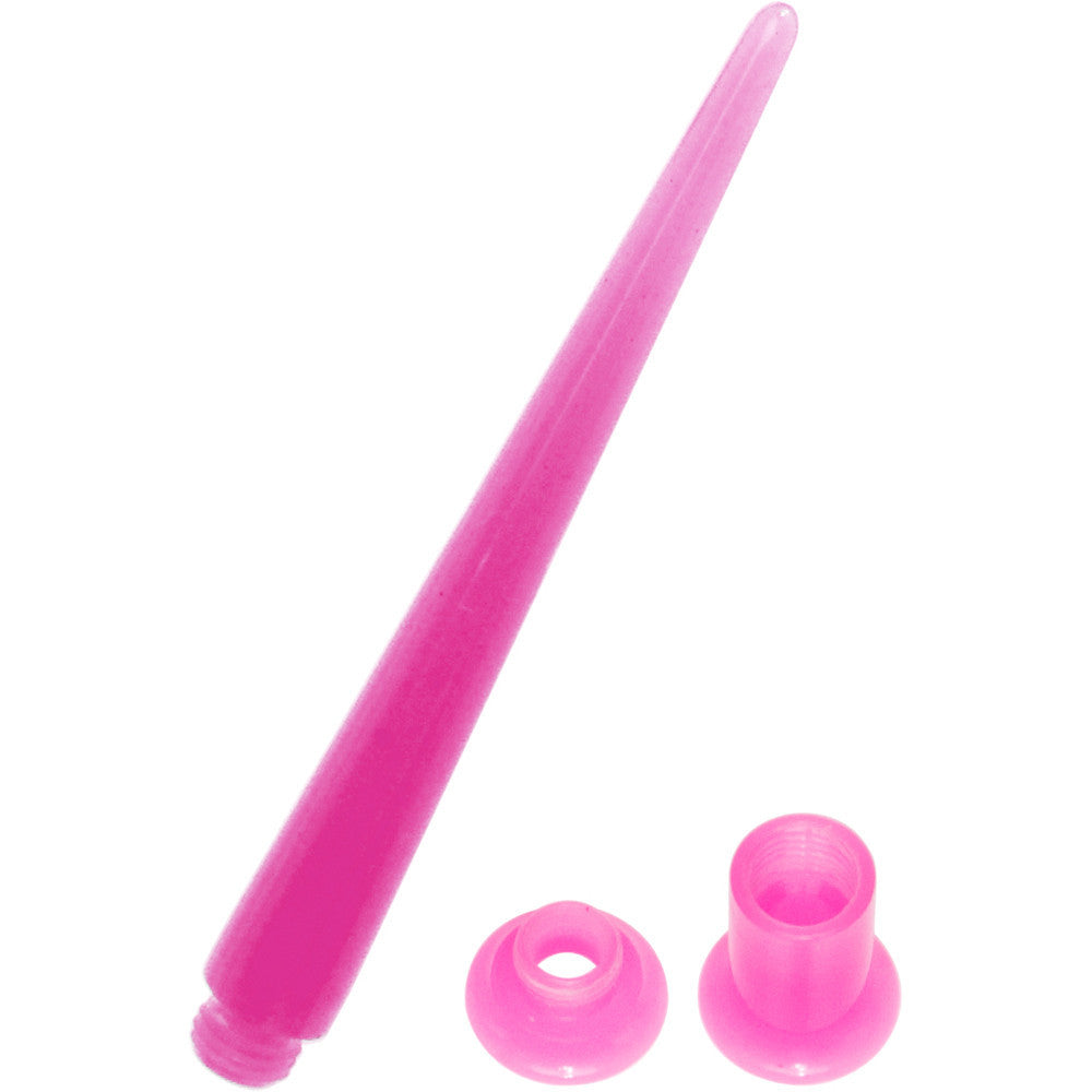 4G Pink 2-in1 Acrylic Screw Fit Interchangeable Plug Tunnel