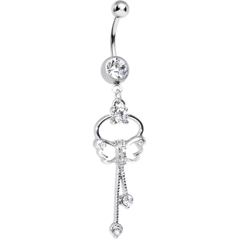 Butterfly Wishes Crystalline CZ Belly Ring