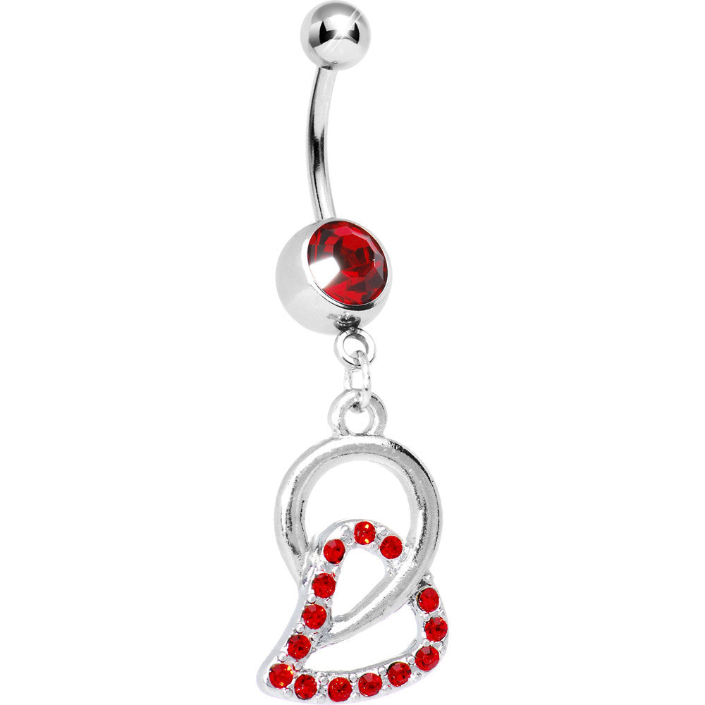 Loves Chain Red Circle Belly Ring