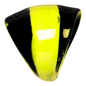 Handmade Striped Yellow Bold Glass Ring