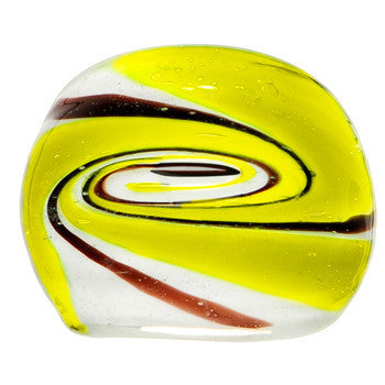 Handmade Yellow Marbled Glass Ring
