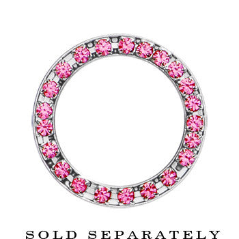 18mm Stainless Steel Pink Gem Screw Fit Tunnel