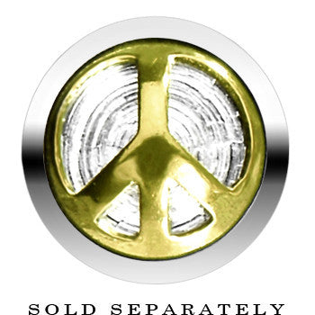 Anodized Titanium Gold Peace Sign Cheater Plug