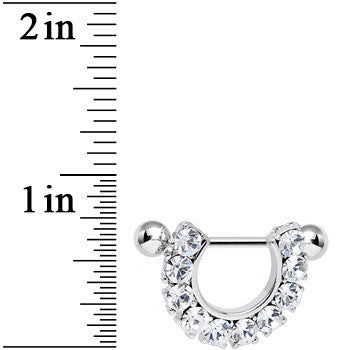 14G 5/8 Clear Gem Flirtatious Flair Nipple Shield Set