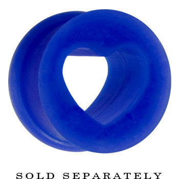 9/16 Blue Heart Silicone Flexible Tunnel