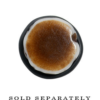 2G Brown White Resin Native Skull Taper