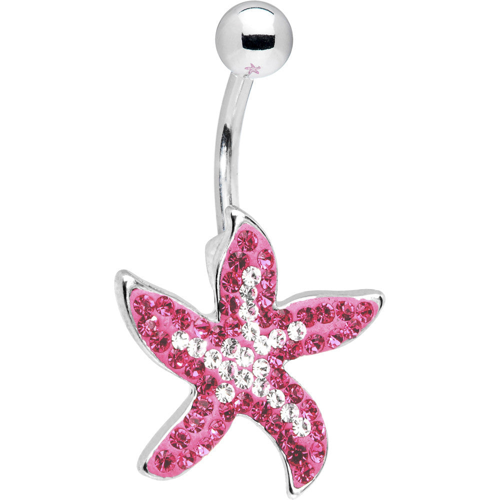 Pink Brilliance Gem Starfish Belly Ring