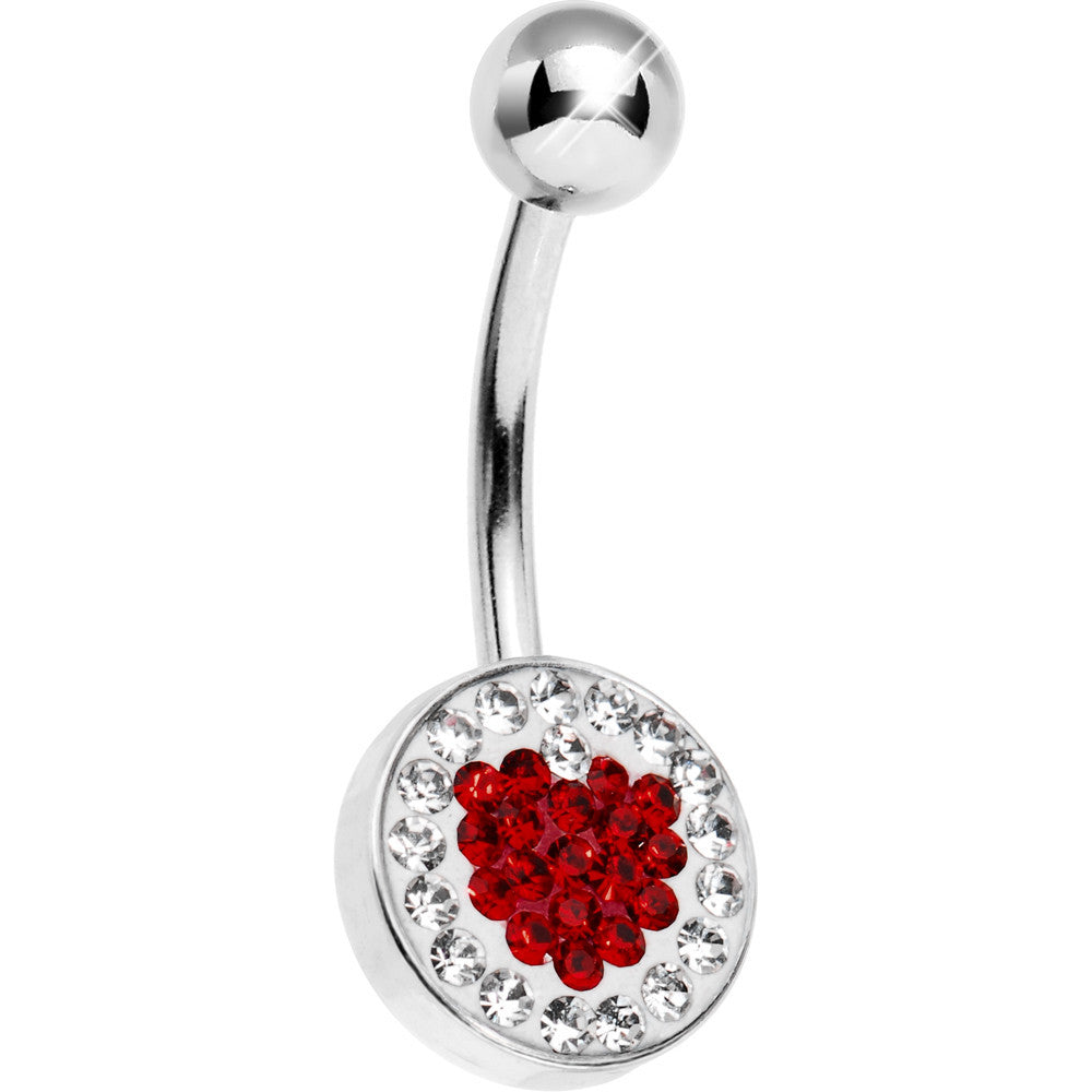 Red Brilliance Gem Heart Belly Ring