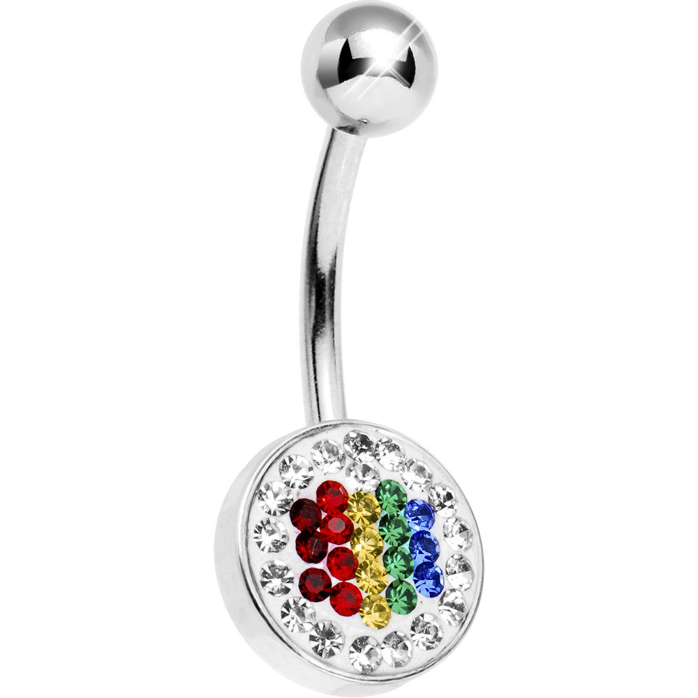 Brilliance Gem Rainbow Flag Belly Ring