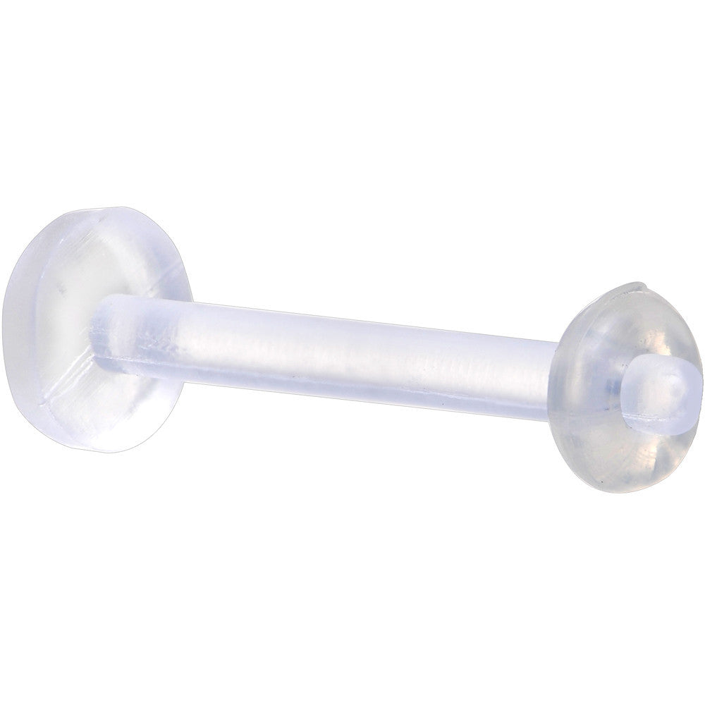 16G straight barbell CLEAR RETAINER 3/8