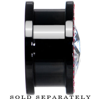 18mm Black Pink Titanium Star CZ Screw Fit Tunnel