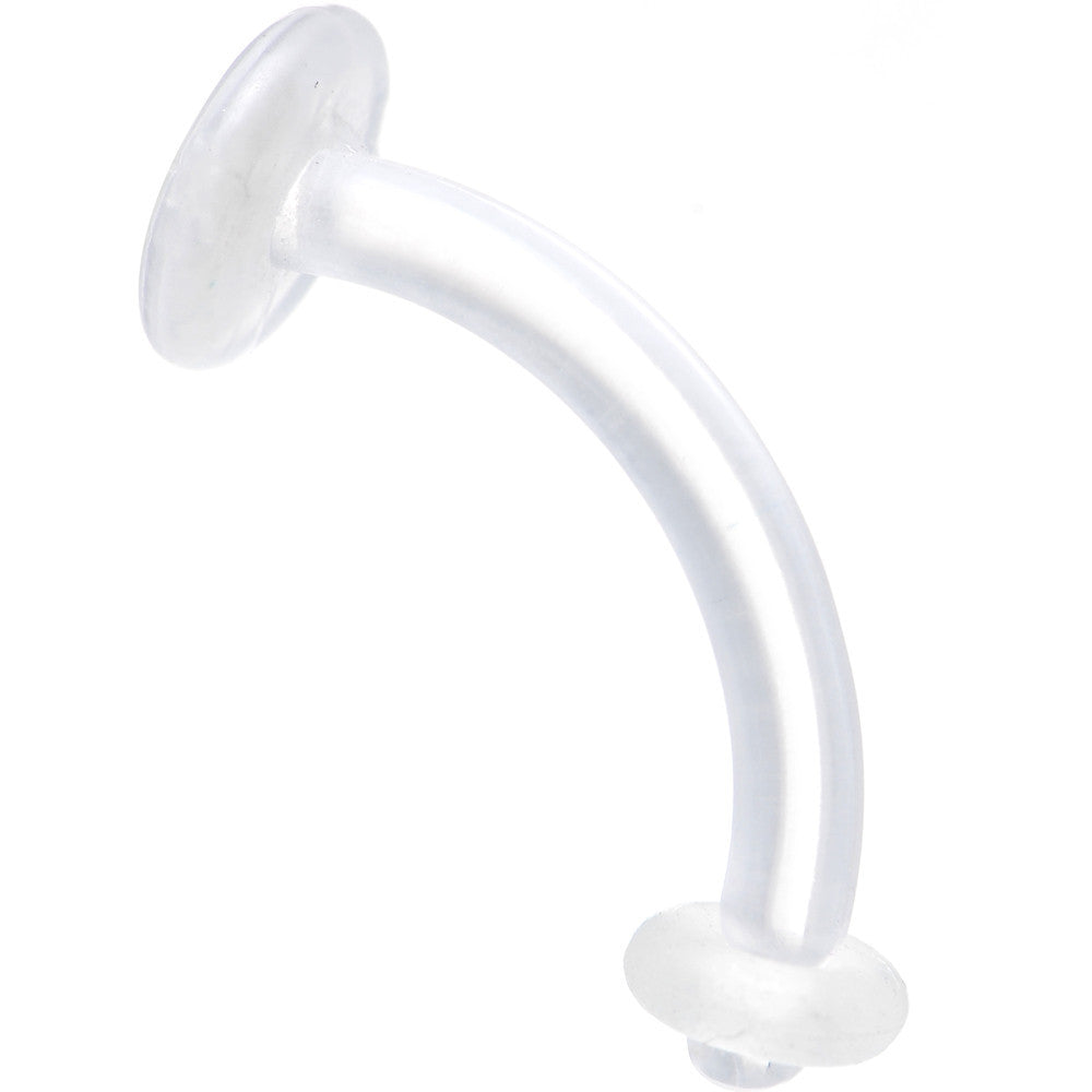 14 Gauge curved barbell CLEAR RETAINER 7/16