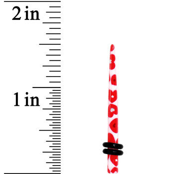 8G Lovely Red Heart Acrylic Ear Taper