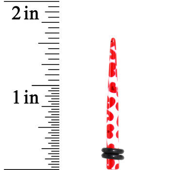 6G Lovely Red Heart Acrylic Ear Taper