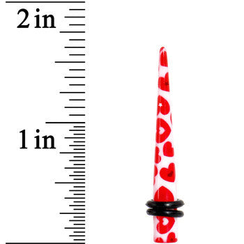 4G Lovely Red Heart Acrylic Ear Taper