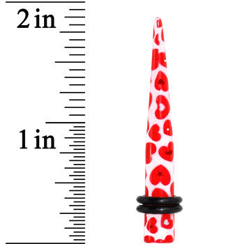 2G Lovely Red Heart Acrylic Ear Taper