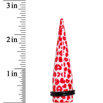 5/8 Lovely Red Heart Acrylic Ear Taper