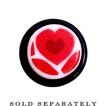 5/8 Lovely Red Heart Acrylic Ear Taper