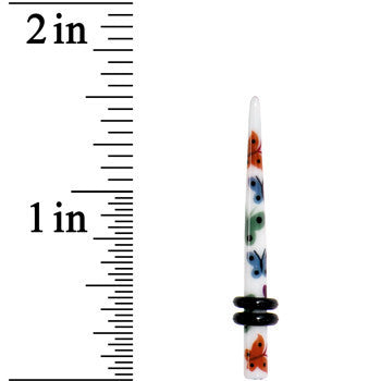 8G Multi Color Butterfly Acrylic Ear Taper