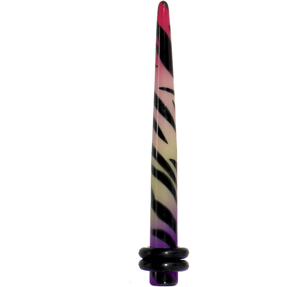 6G Multi Color Animal Print Acrylic Ear Taper