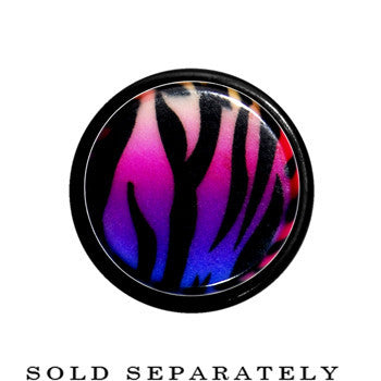 00G Multi Color Animal Print Acrylic Ear Taper