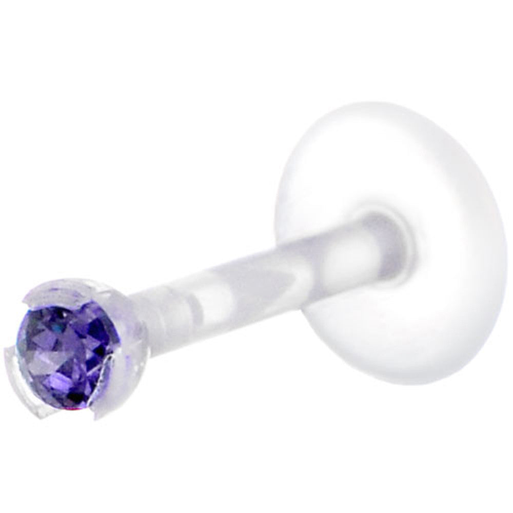 Bio-Flex 2mm Purple Gem Push-In Labret Monroe Tragus