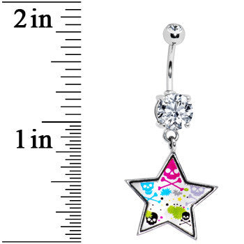 Paint Splatter Star Skull Belly Ring