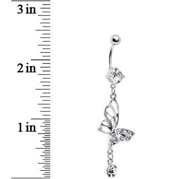 Crystalline Gem Double-Take Butterfly Belly Ring