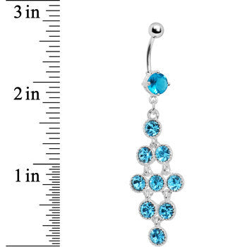 Aqua Modish Gem Chandelier Belly Ring