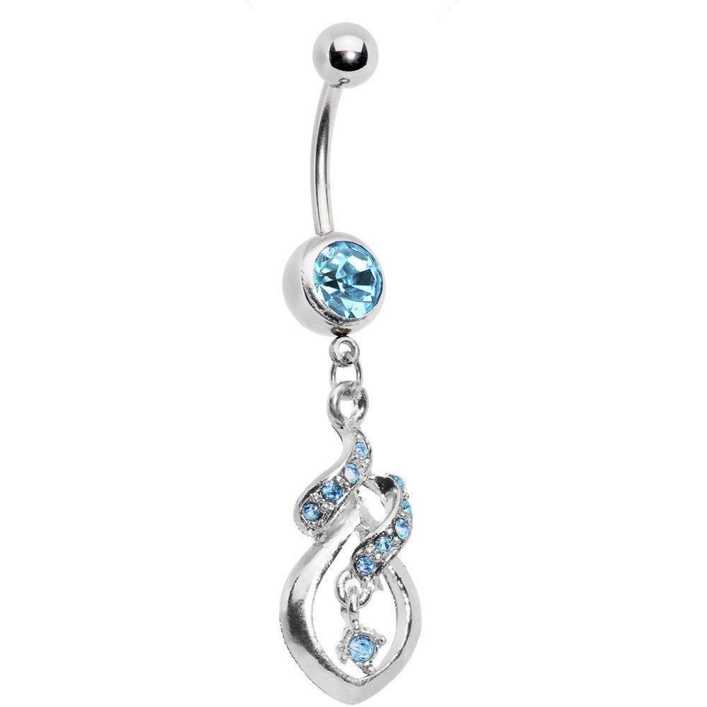 Aqua Gem Distinctive Teardrop Belly Ring