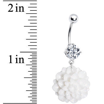 Crystalline Gem Full Bloom Shell Flower Belly Ring