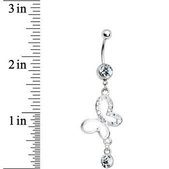 Crystalline Gem Hollow Butterfly Belly Ring