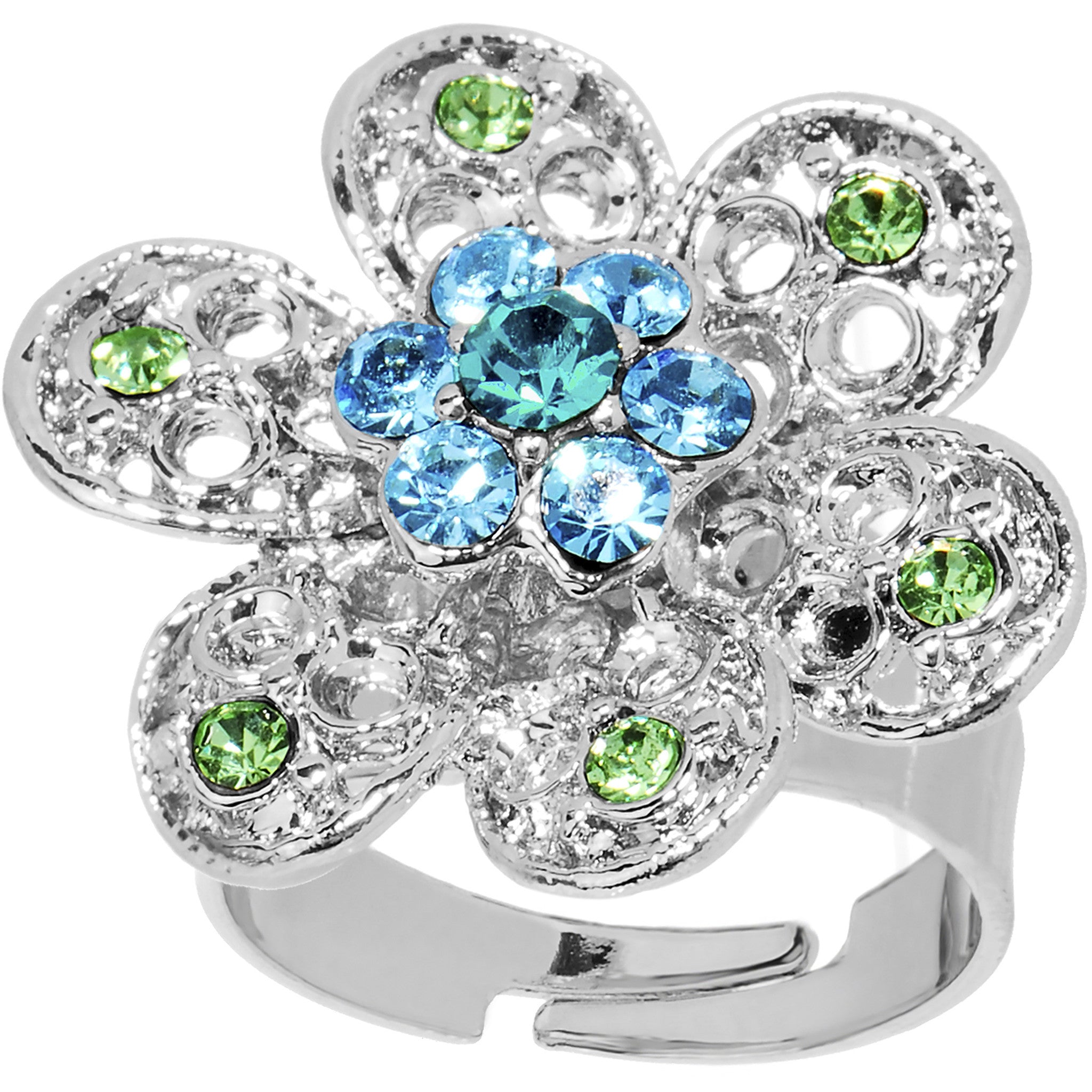 Persuasive Petals Flower Adjustable Ring