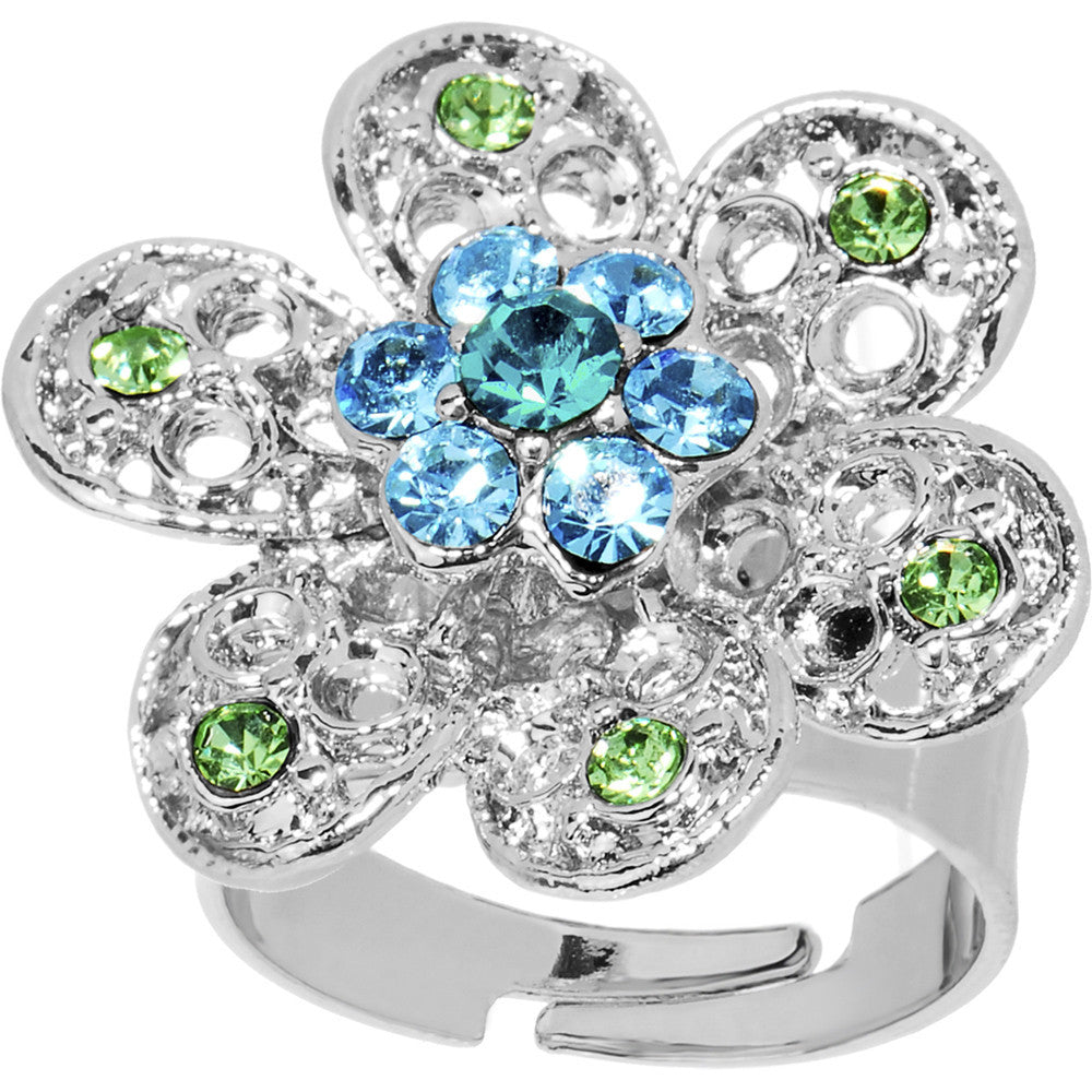 Persuasive Petals Flower Adjustable Ring