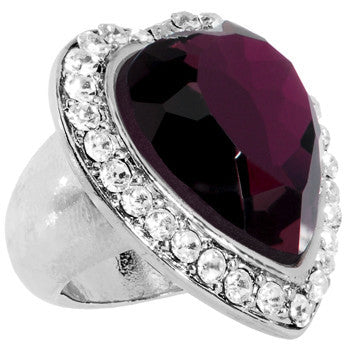 Size 7.5 -Purple Luster Heart Ring