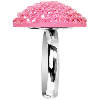 Light Pink Sparkler Round Adjustable Ring
