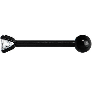 16G 3/8 4mm CZ Black Titanium Cartilage Tragus Earring