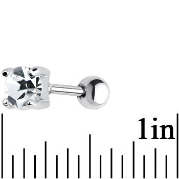 16G 5mm Clear CZ Round Cartilage Tragus Earring