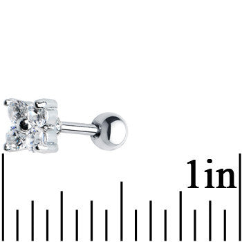16G 5mm Clear CZ Flower Cartilage Tragus Earring