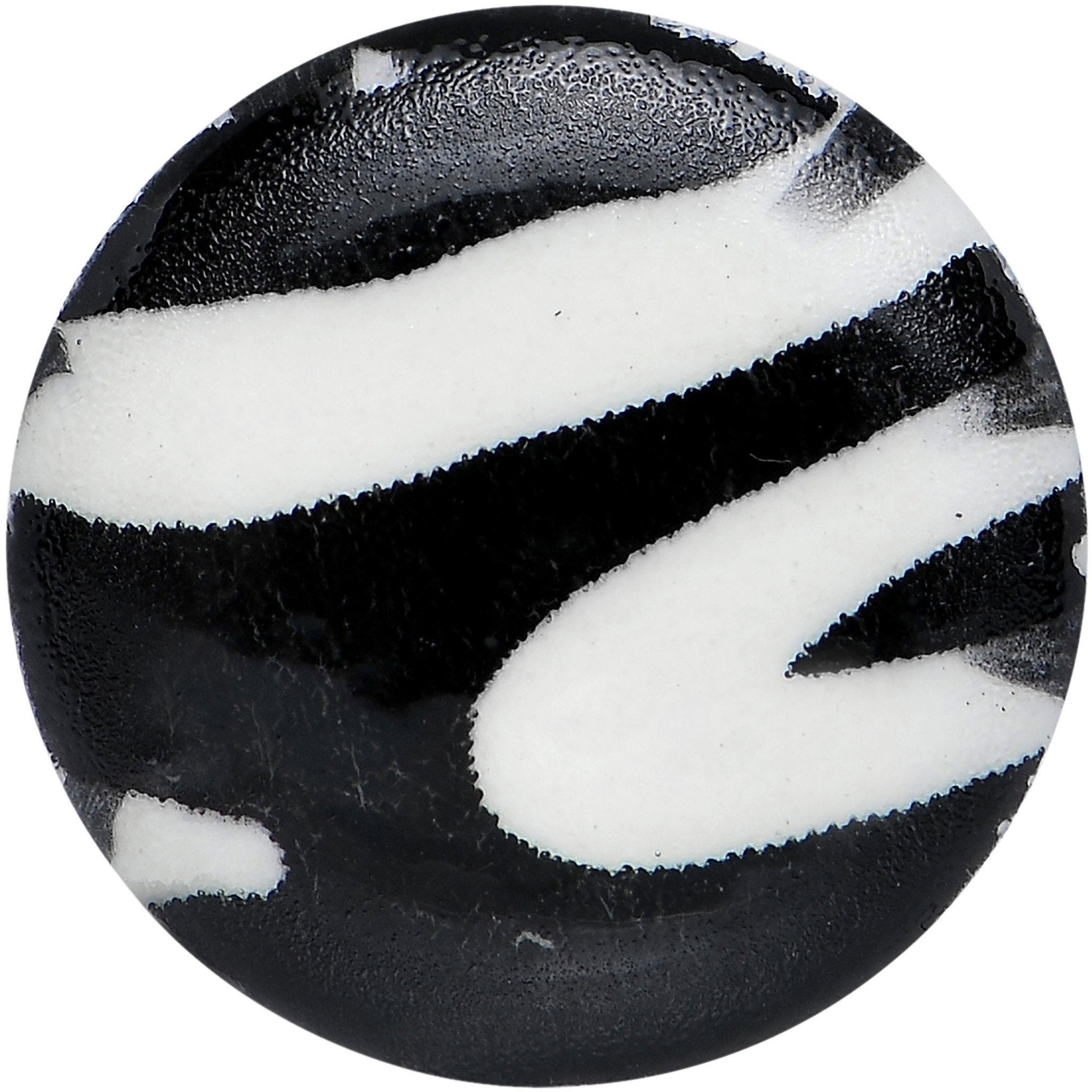 Zebra Print Glow in the Dark Saddle Plug 2G to 1 Inch