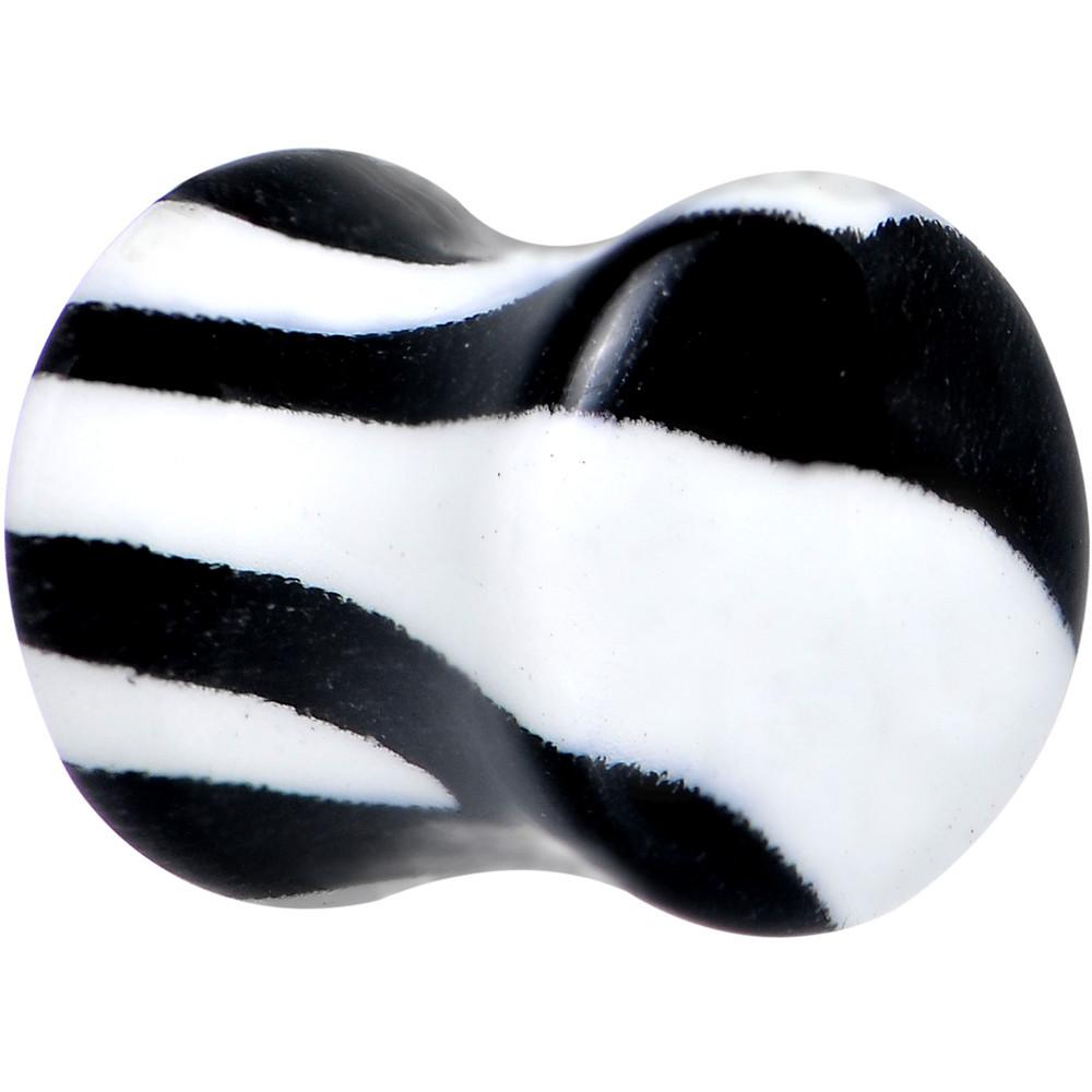 Zebra Print Glow in the Dark Saddle Plug 2G to 1 Inch