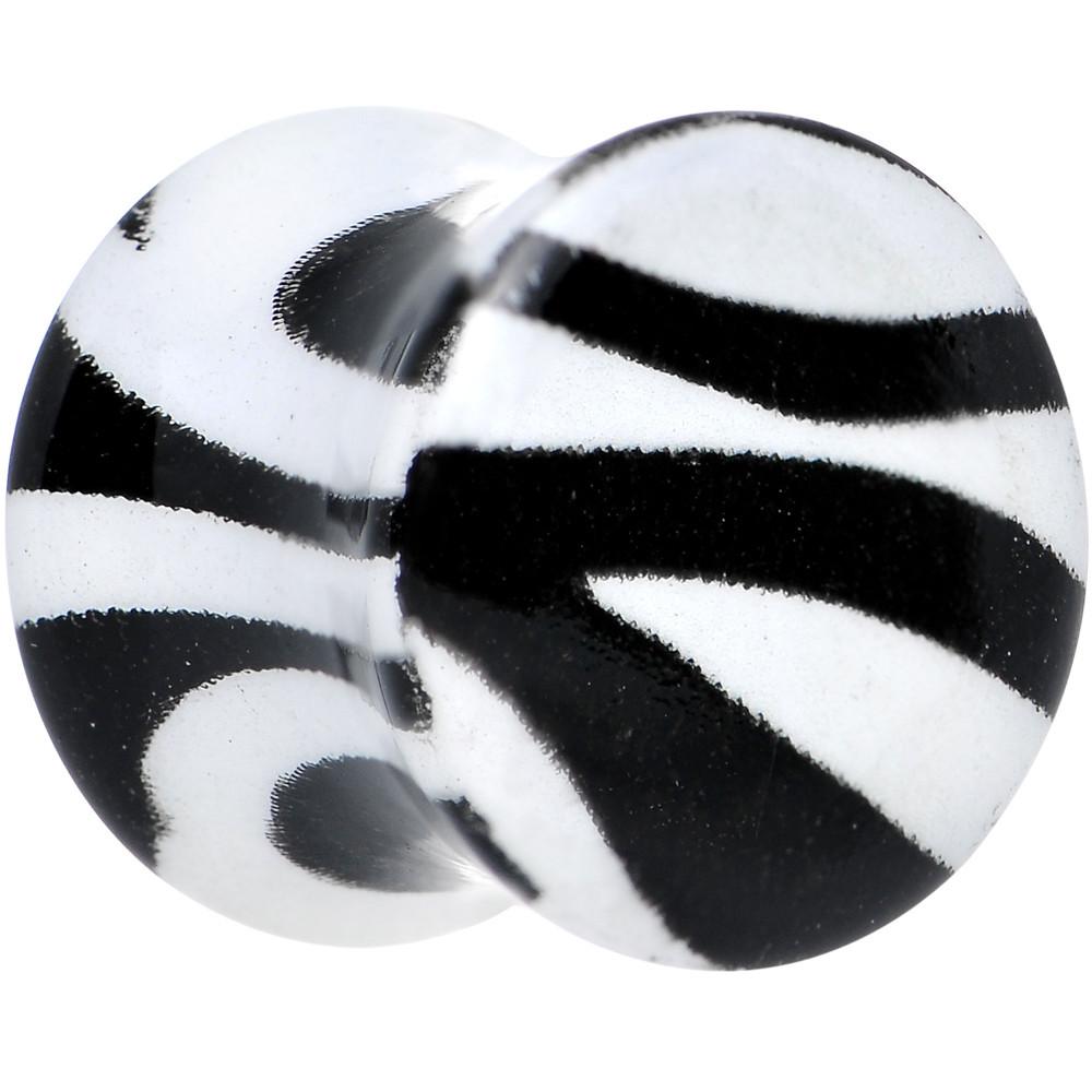Zebra Print Glow in the Dark Saddle Plug 2G to 1 Inch