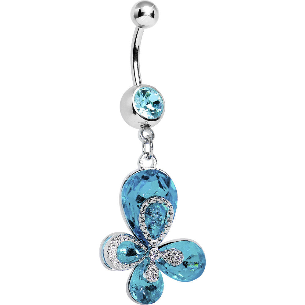 Flight of Fancy Aqua Gem Butterfly Belly Ring