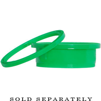 6G Acrylic Neon Green Screw Fit Tunnel Plug