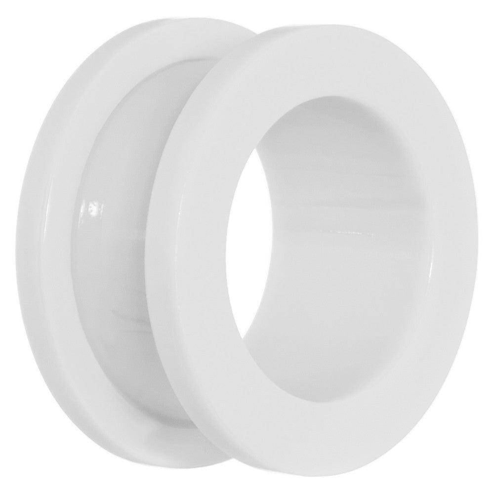 5/8 Acrylic Neon White Screw Fit Tunnel Plug