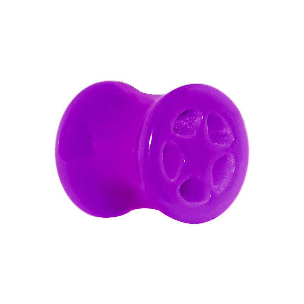 Acrylic Neon Purple Star Tunnel Plug 2G to 20mm